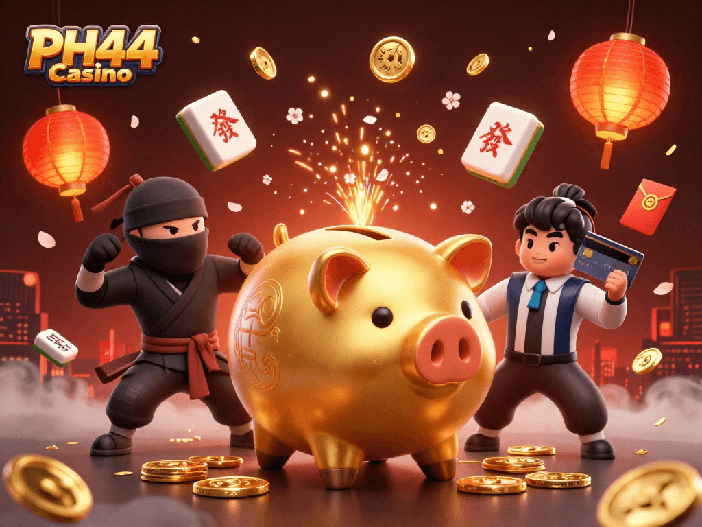 Experience the excitement of PH44 Casino with unique game elements in a vibrant 3D scene.