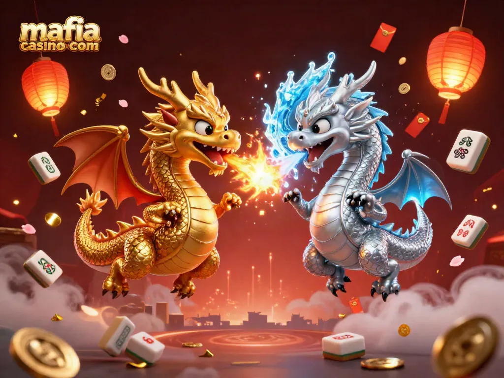 Engage in the thrilling world of mafia casino com with animated dragons and vibrant casino elements.