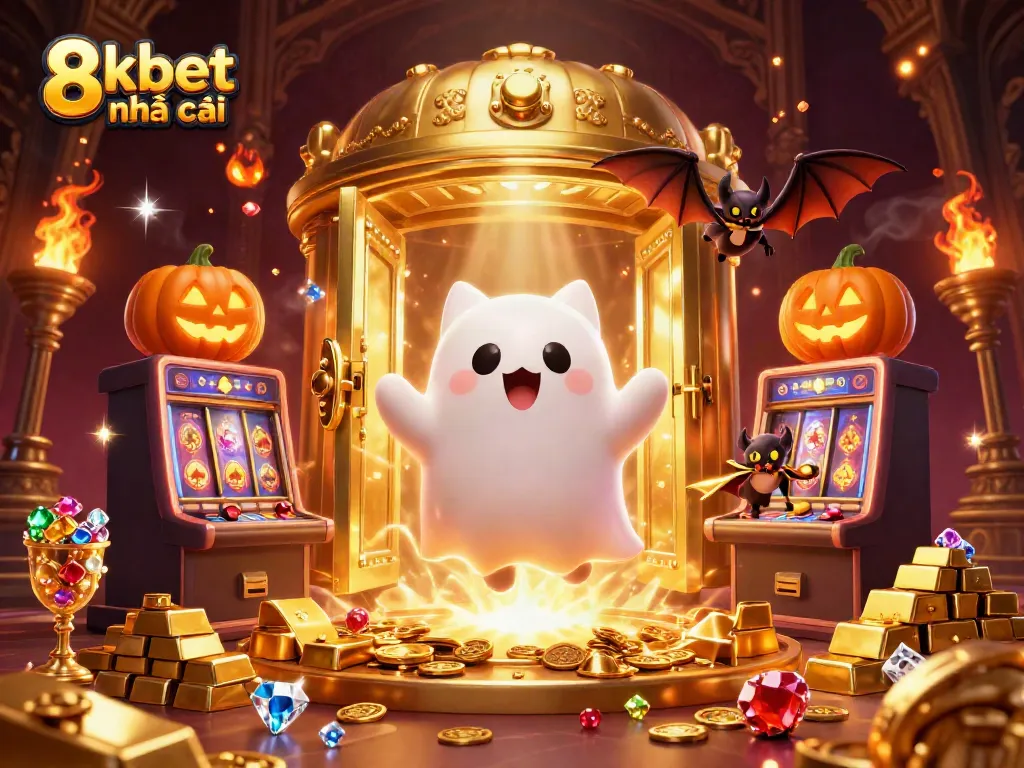 Experience thrilling luck at 8xbet nhà cái with a friendly ghost cat and treasures in a casino