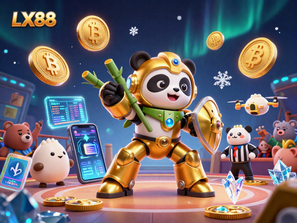 Engage with LX88 in a vibrant, dynamic gambling arena, showcasing exciting crypto elements.
