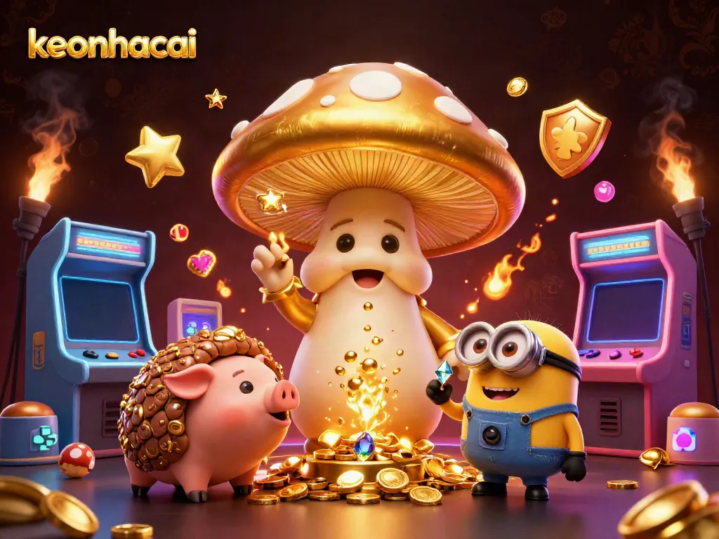 Experience thrilling keonhacai adventures with golden wizard, treasure pig, and dynamic gaming elements.