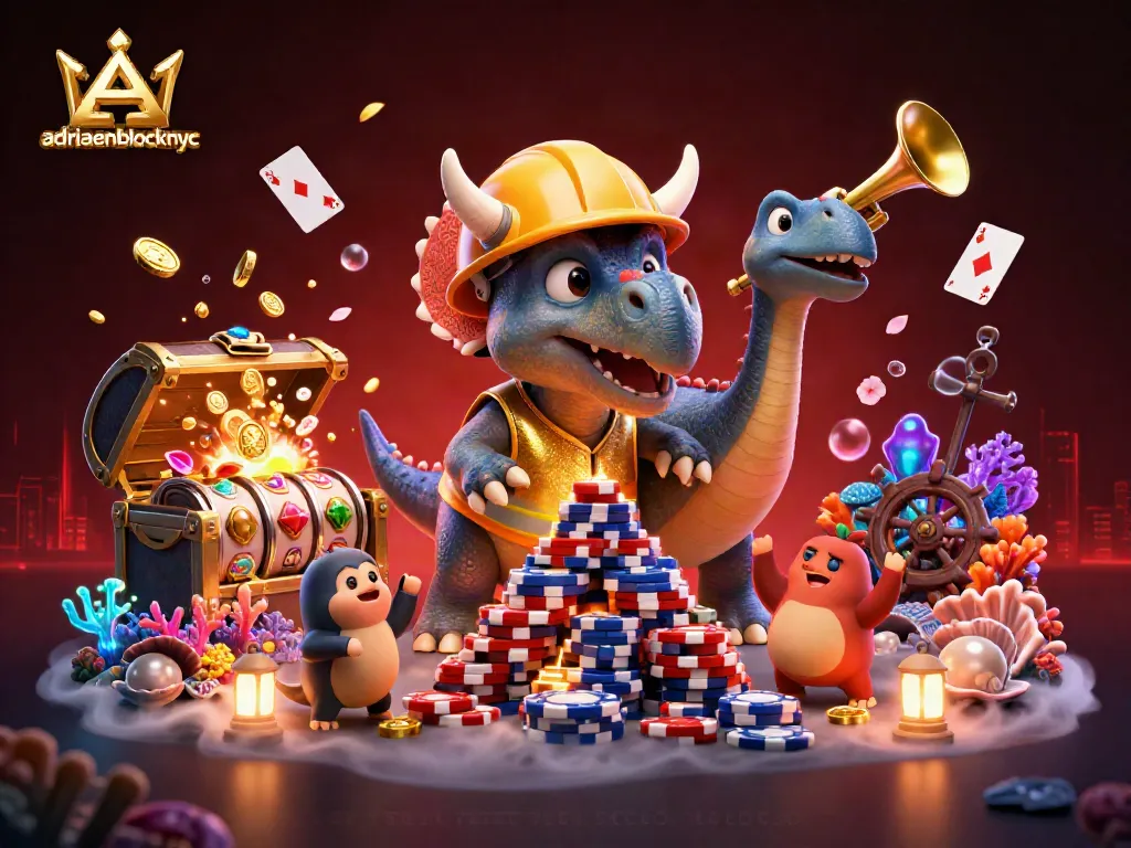 Celebrate wins at adriaenblocknyc with engaging 3D casino characters amid glowing treasures and vibrant scenes.