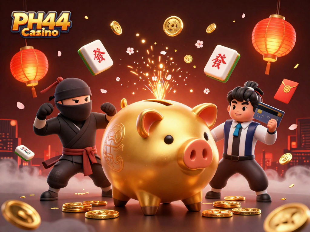 Experience the excitement of PH44 Casino with unique game elements in a vibrant 3D scene.